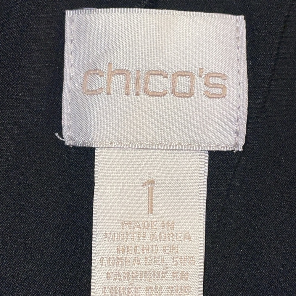 Chico’s Size 1/Medium Layered Black and White Shirt. 3/4 Sleeve. - Picture 6 of 11